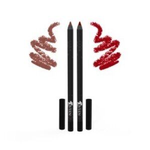Qveen Partners In Crime Lip Liner Duo SOS & Spray Tan Cherry Red & Taupe